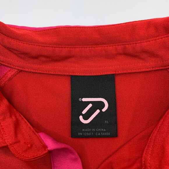 IJP Design Polo Shirt Mens XL Extra Large Red Moisture Wicking Athletic Golf - Picture 5 of 11